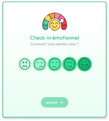 capture d'écran outil check-in émotionnel